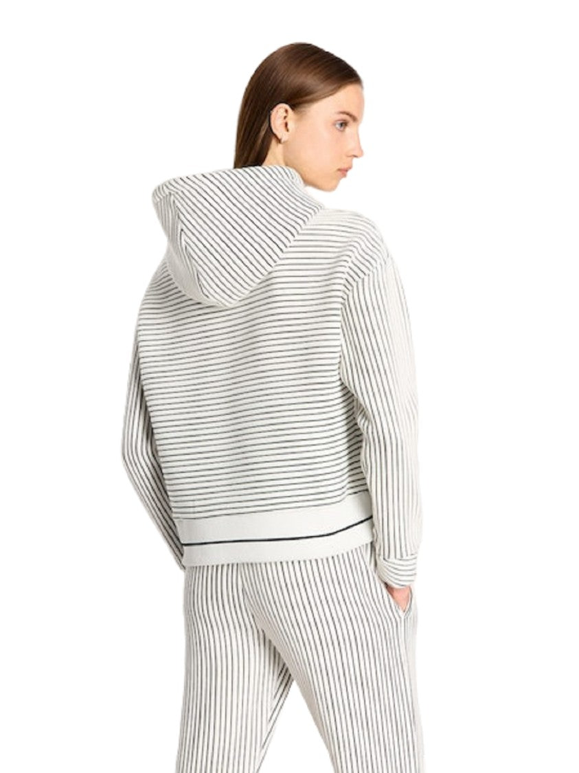 Armani Exchange White Striped Sweatshirt