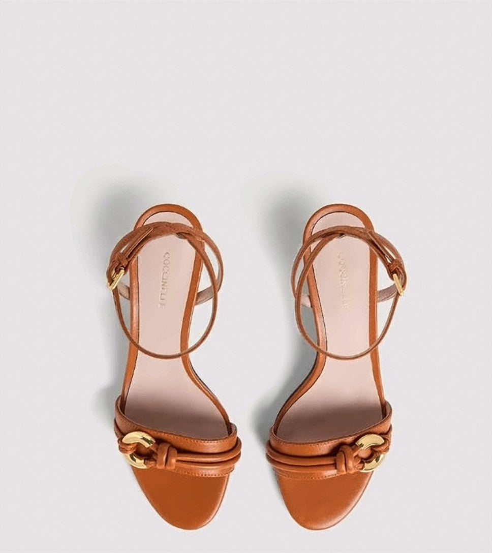 Coccinelle Finn Smooth Leather Spool Sandals