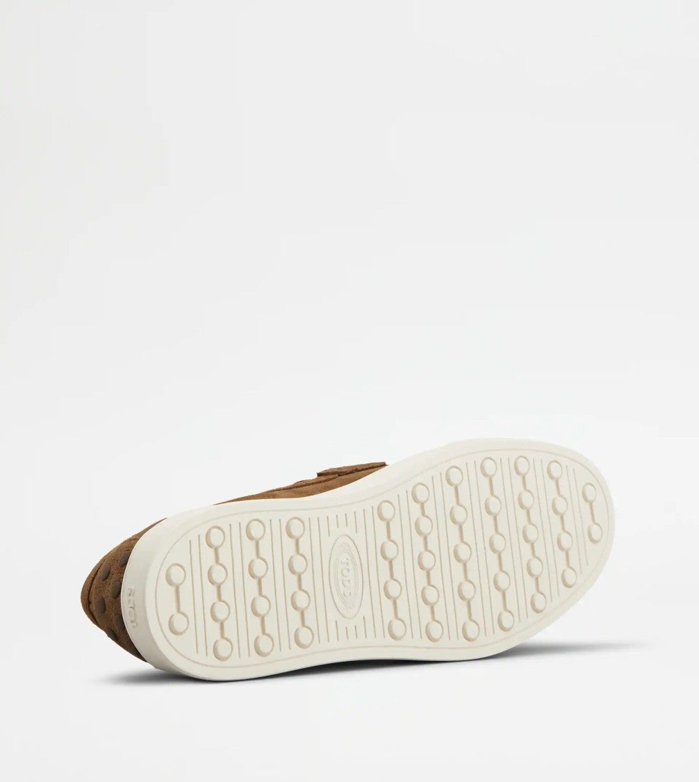 Tod's Light Brown Suede Penny Loafers
