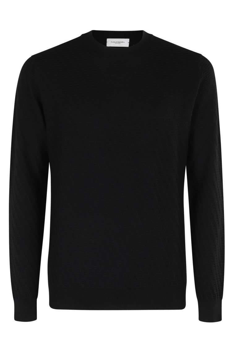 Paolo Pecora Textured Knit Long-Sleeve Sweater