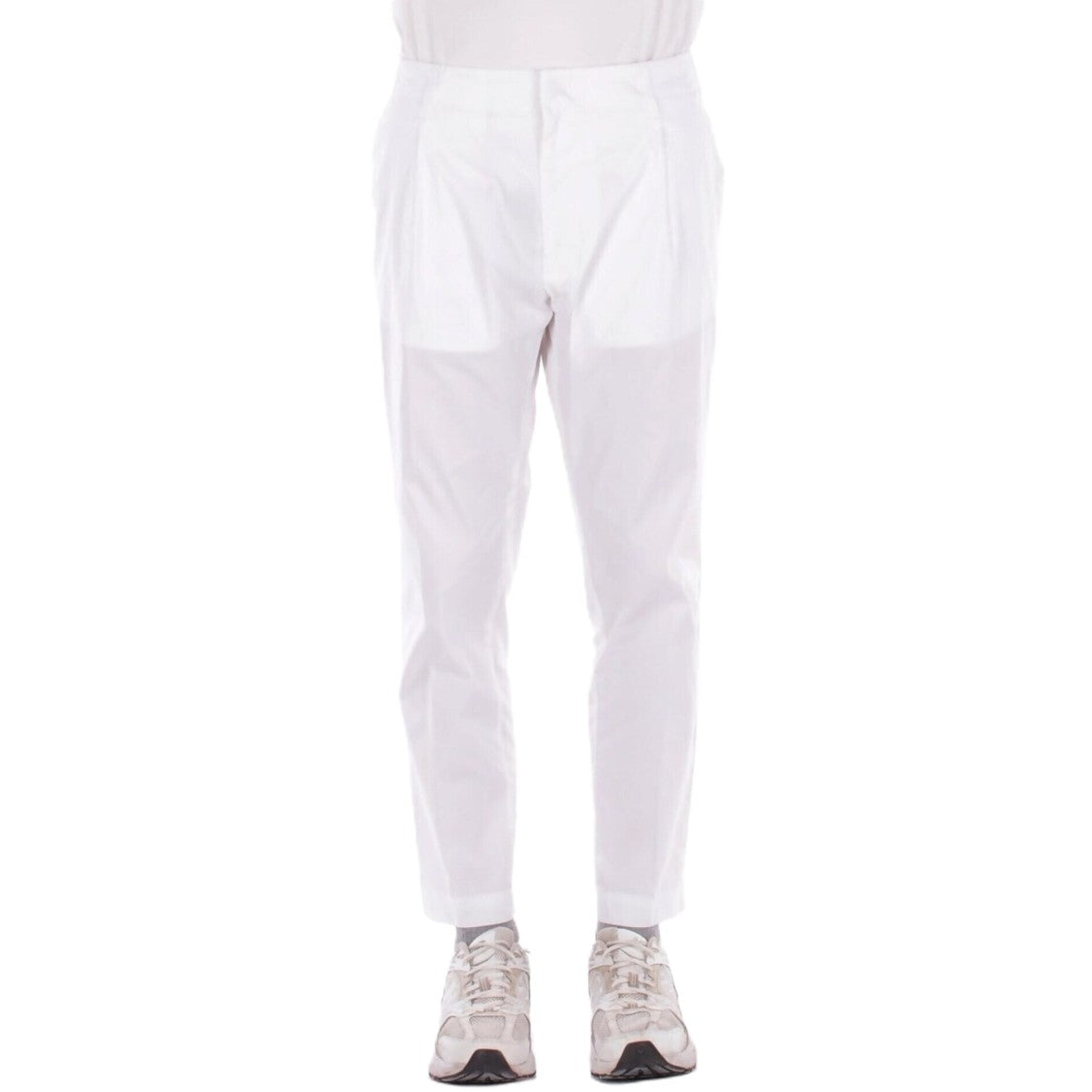 Dondup White Tailored Front Pleats Pants