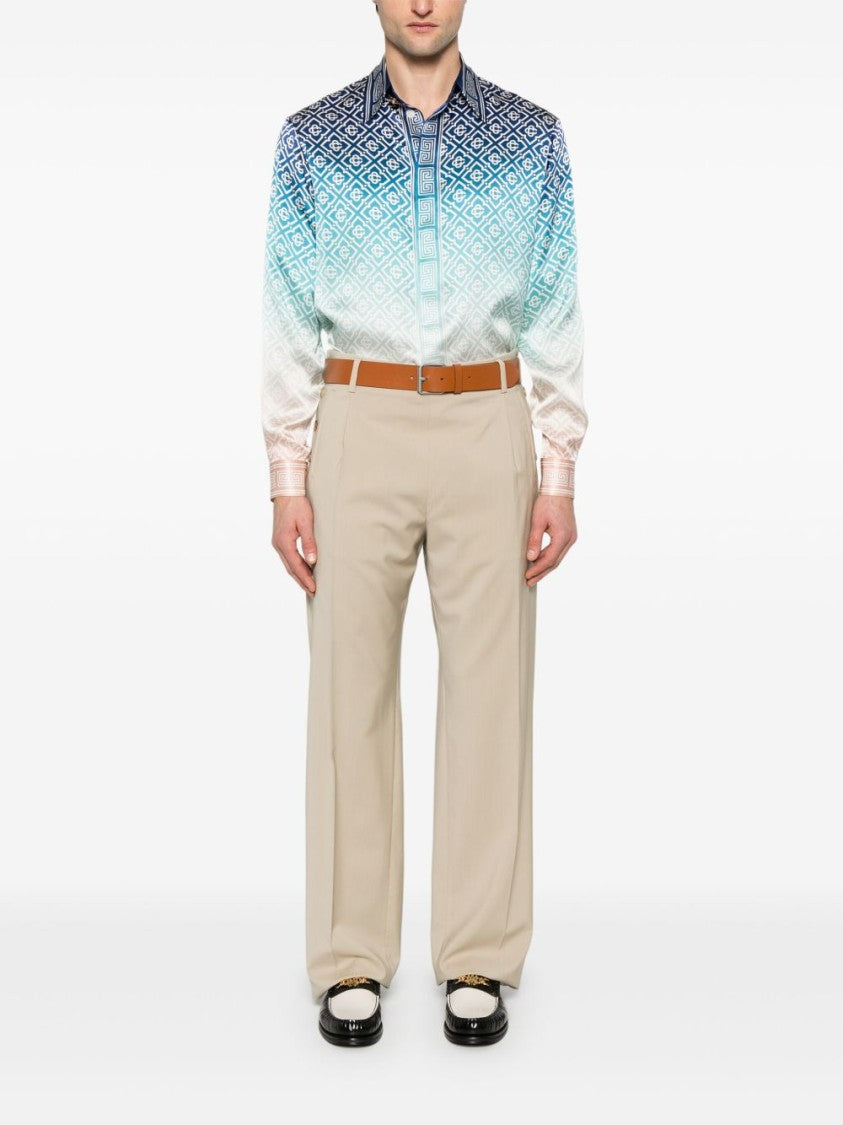 Moschino Light Beige Side Button Tailored Trousers