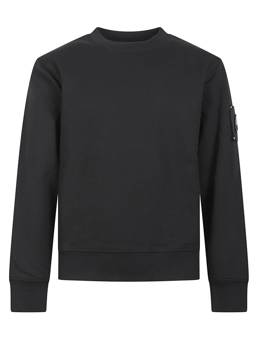 Moose Knuckles Minimalist Black Cotton Sweater With Ribbed Detailing