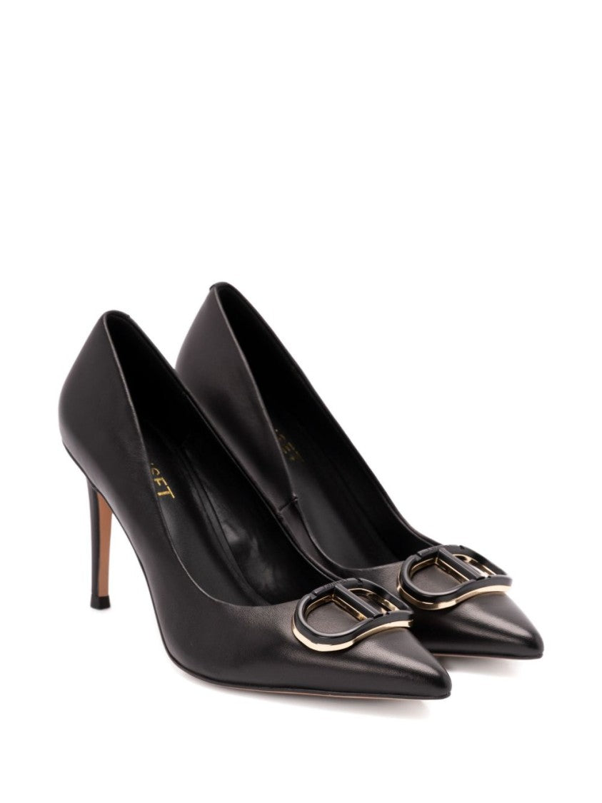Twin-Set High-Heeled Black Pumps With Pointed Toe