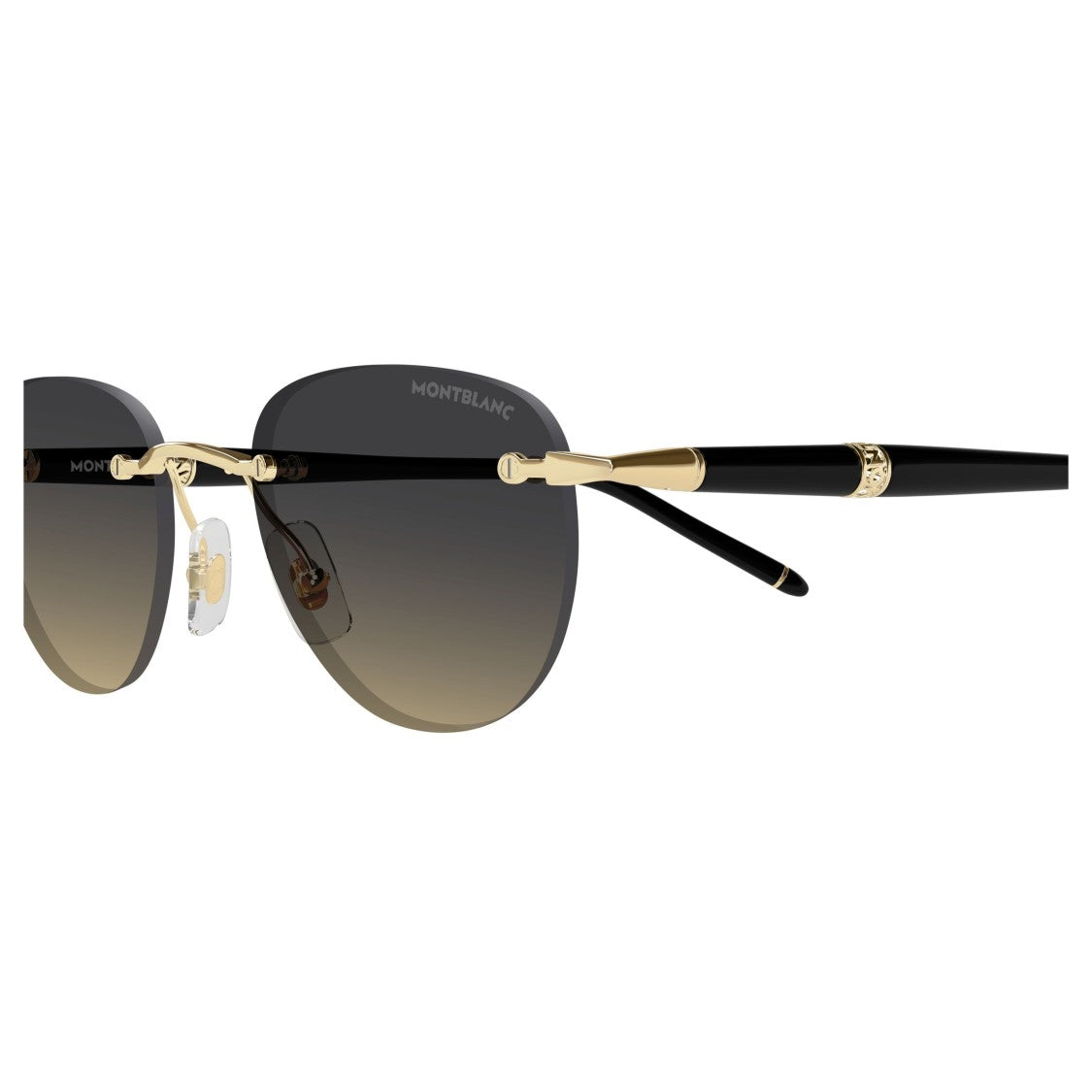 Montblanc Mb0412s Rimless Gradient Lens Sunglasses With Gold Accents