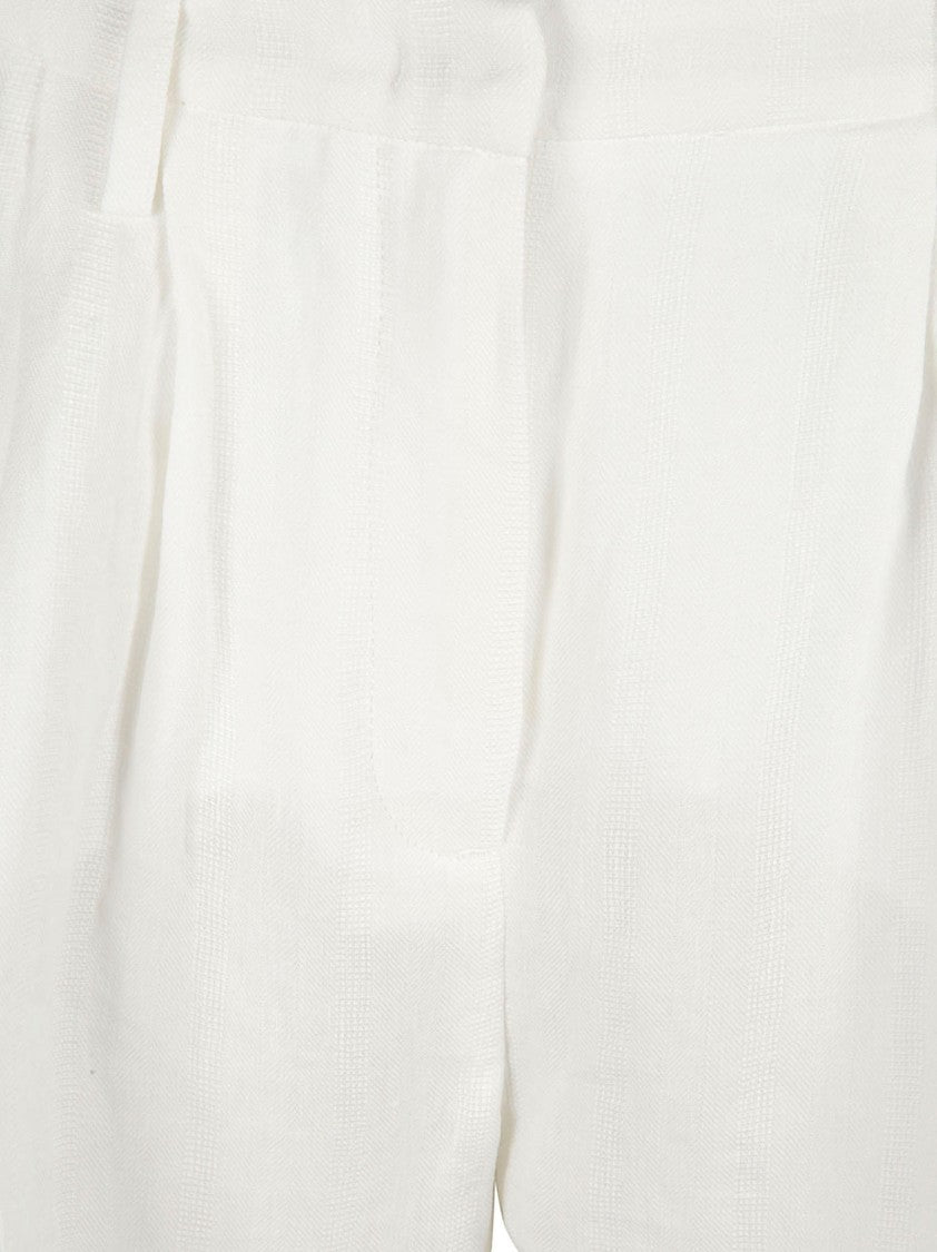 Fabiana Filippi Tailored White Trousers With High Waist