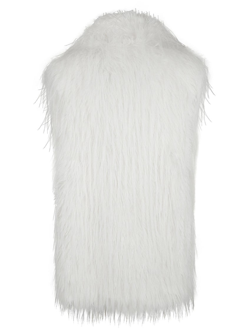 Pinko Fluffy Textured Waistcoat With High Neckline