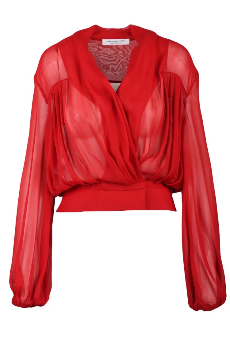 Philosophy Di Lorenzo Serafini Chiffon Blouse - Red