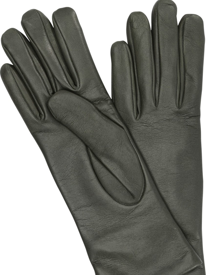 Restelli Fine-Grained Leather Gloves With Cashmere Lining