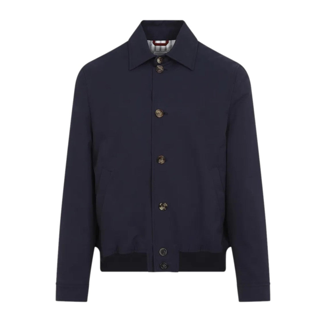 Brunello Cucinelli Tailored Blue Jacket With Classic Button-Up Design And Side Pockets