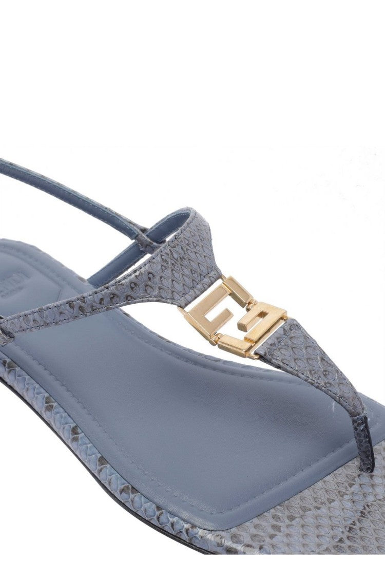 Fendi Minimalist Blue Sandals With Elegant Strap Design