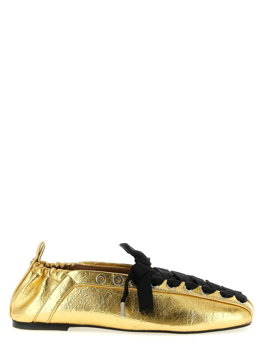 Ganni 'Lace-Up' Ballet Flats