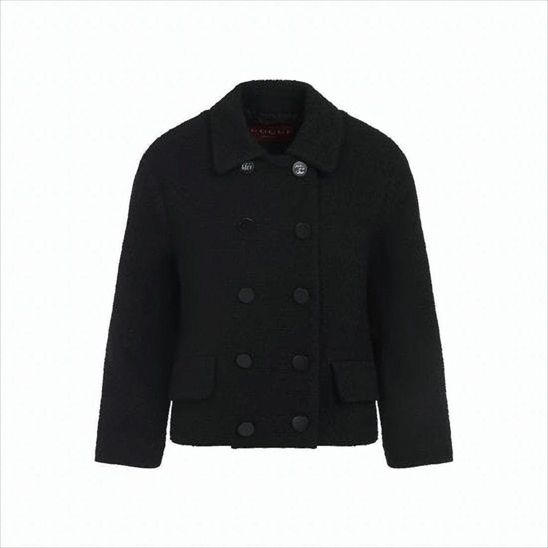 Gucci Double-Breasted Textured Wool-Polyamide Jacket