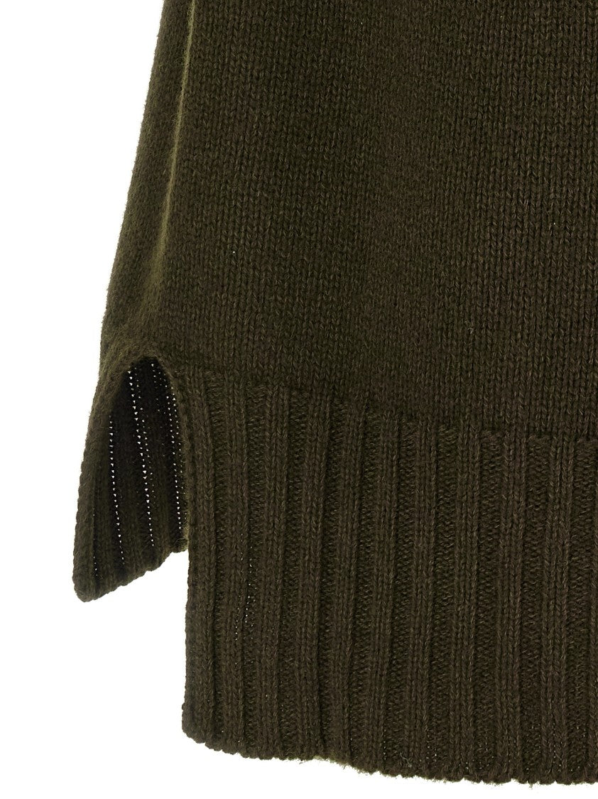 Tom Ford Perforated Cashmere Blend Sweater With Asymmetrical Hem