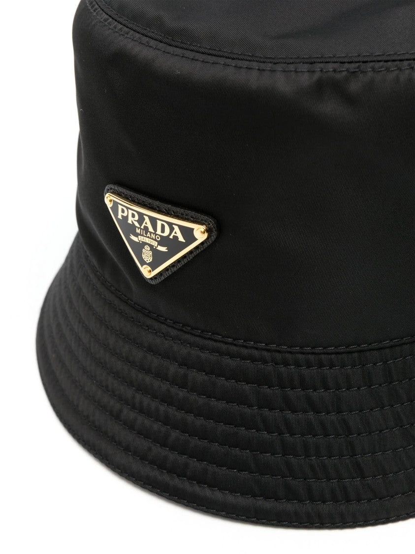 Prada Black Re-Nylon Triangular Logo Hat