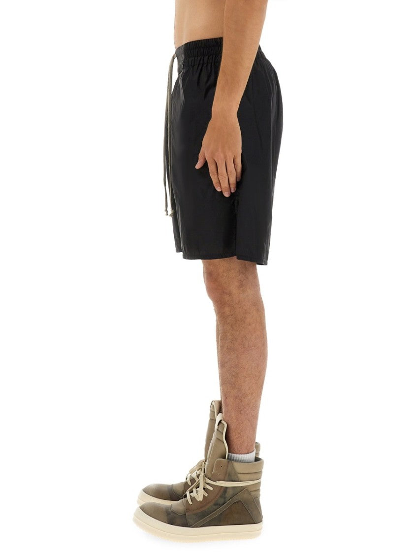 Champion X Rick Owens Black Nylon Shorts With Elastic Waistband