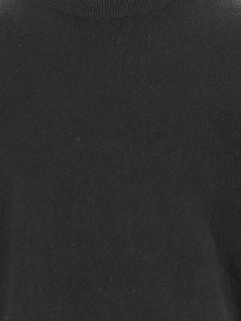 Vince Black Crew Neck Ribbed Cashmere Sweater