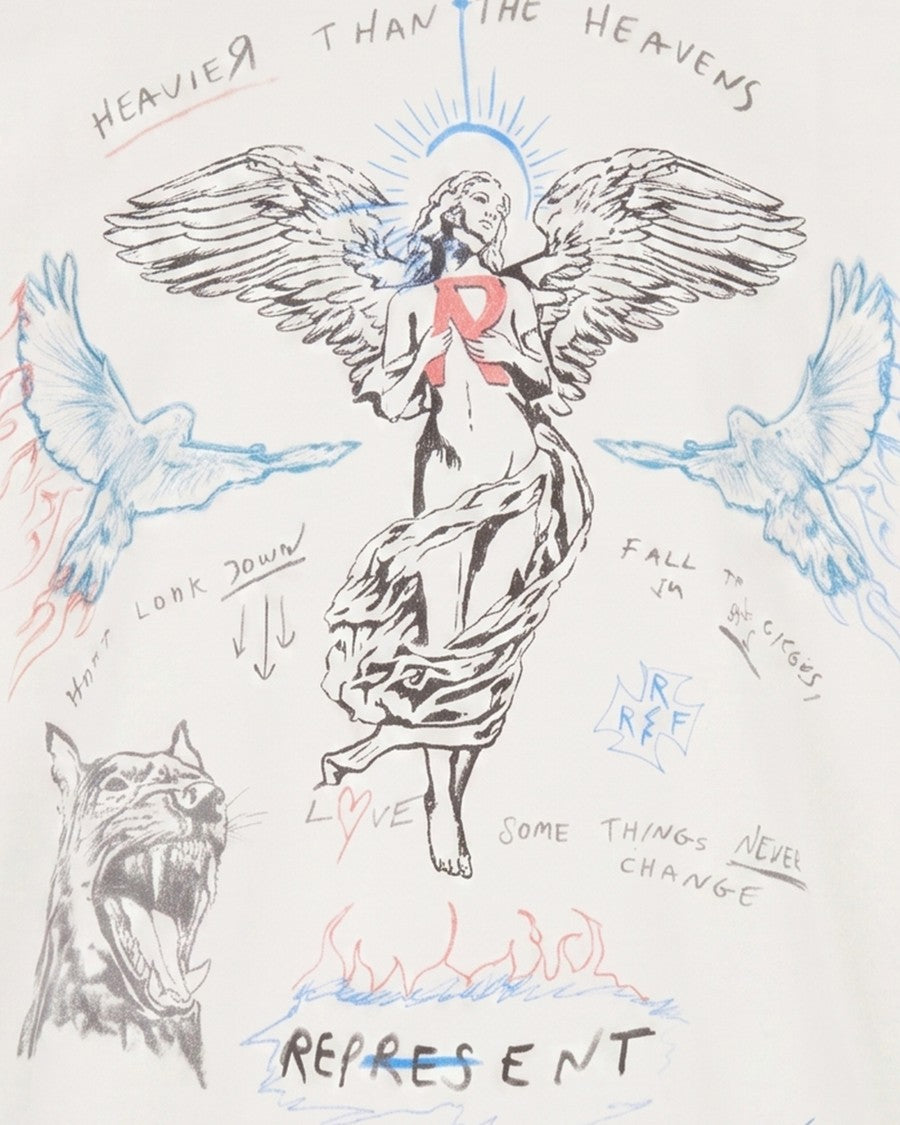 Represent White Heavier Than The Heavens Boxy Cotton T-Shirt