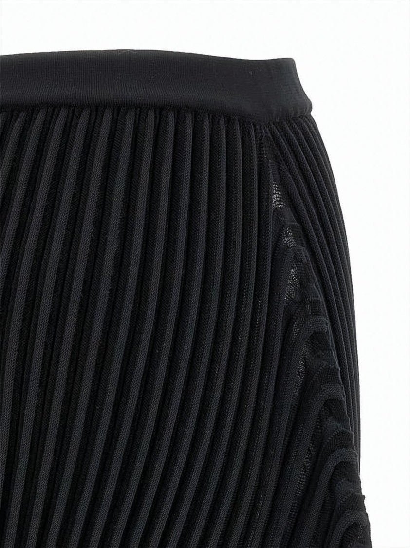 Issey Miyake Pleated Midi Skirt With Textured Design