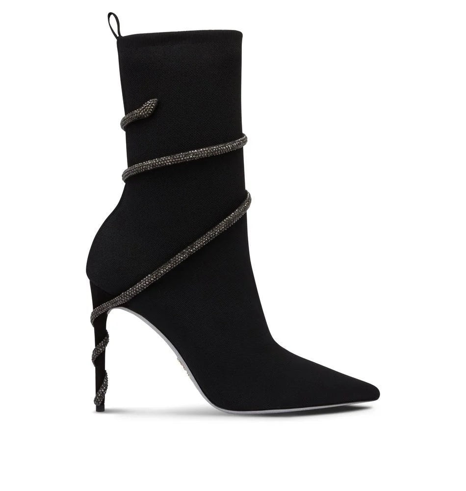 René Caovilla Margot Black Bootie 105