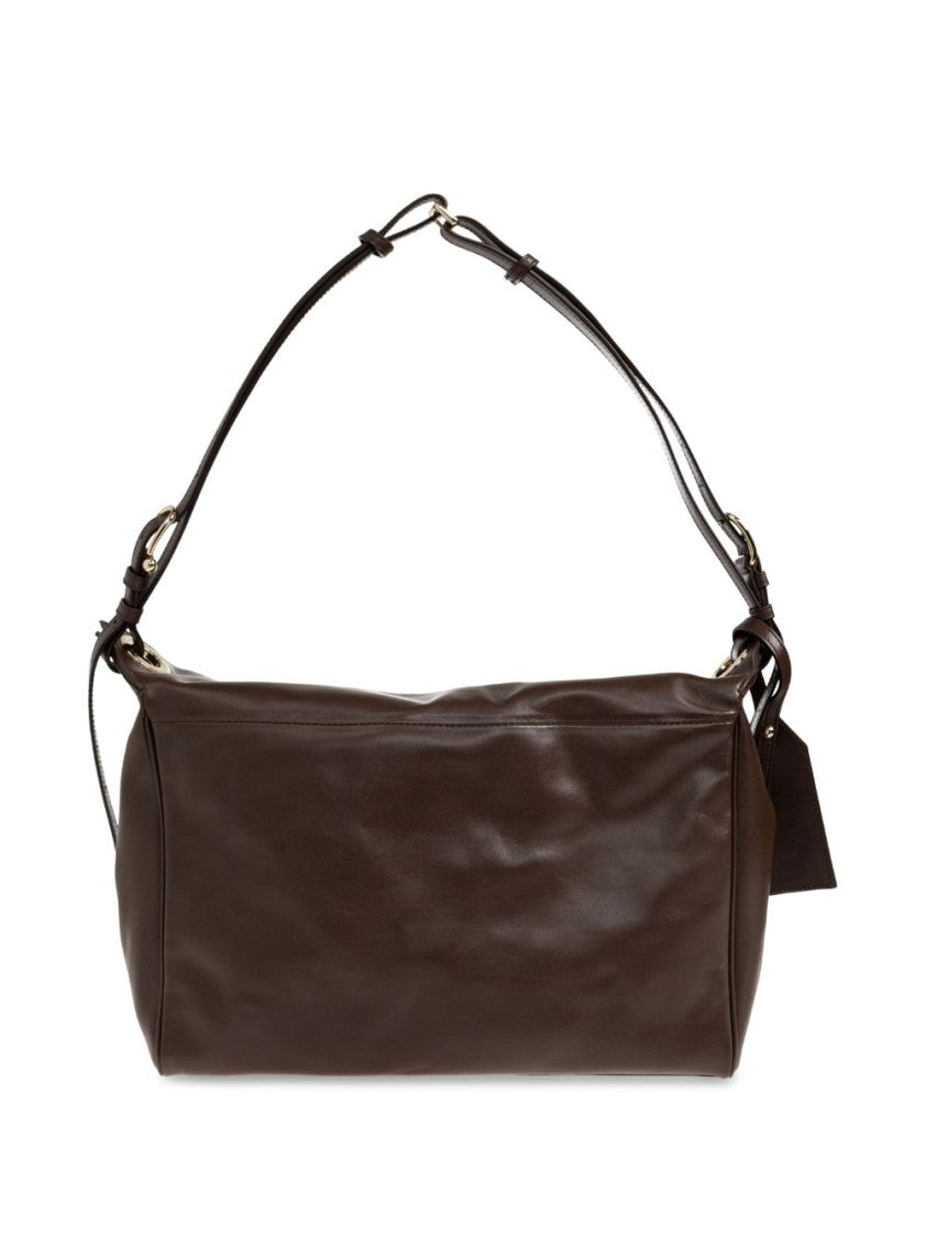 Furla Brown Ginevra L Rectangular Leather Shoulder Bag