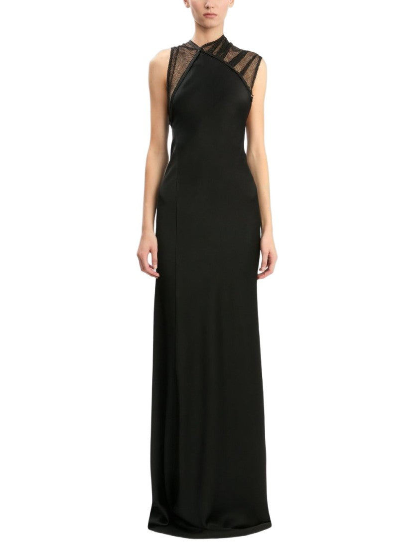 Victoria Beckham High Asymmetric Neckline Evening Dress