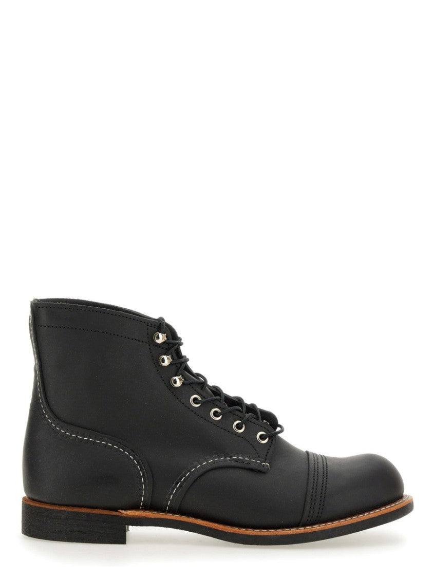 Red Wing Black Leather Lace-Up Boots