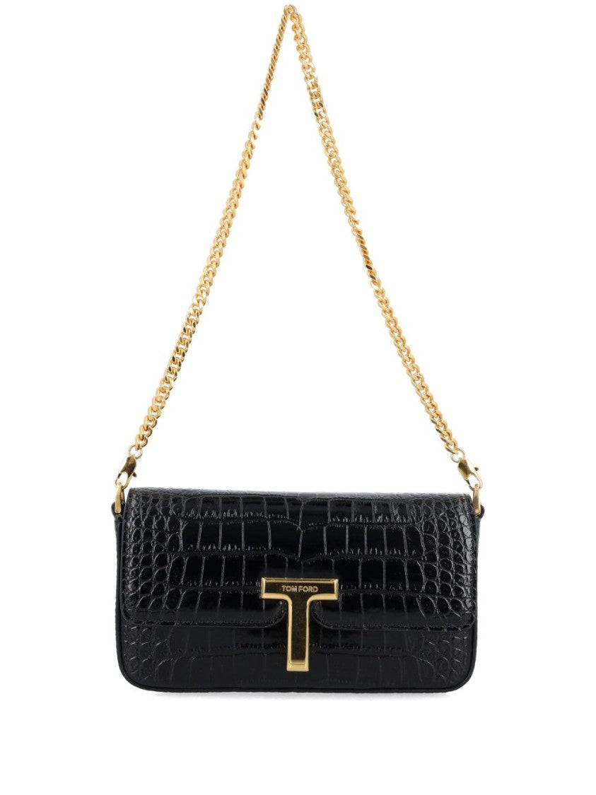 Tom Ford Mini Shoulder Bag In Stamped Crocodile Calf Leather