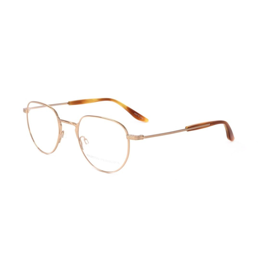 Barton Perreira Bp5089 490Ro Round Metal Frame Eyeglasses With Tortoiseshell Temple Tips