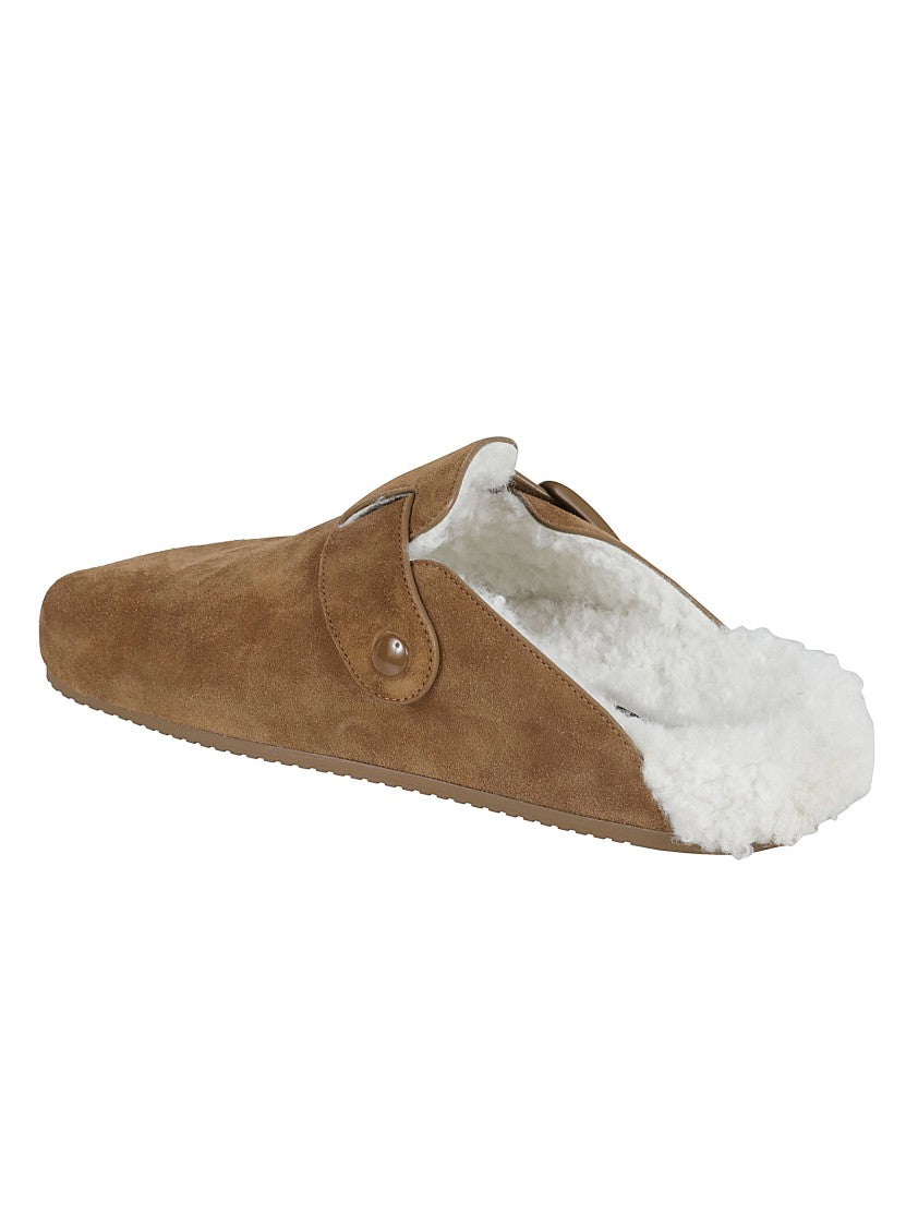 Balenciaga Suede Sandals With Shearling Lining