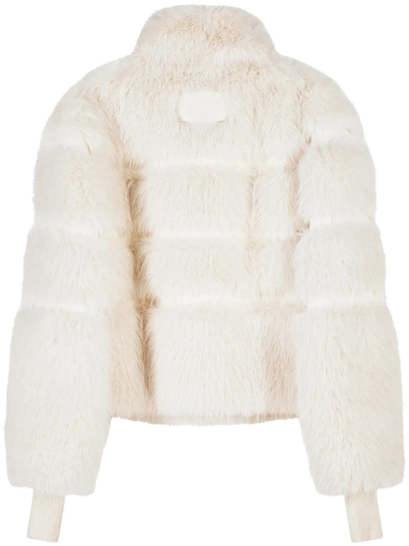 Patrizia Pepe Cropped Buckle Collar Faux-Fur Jacket