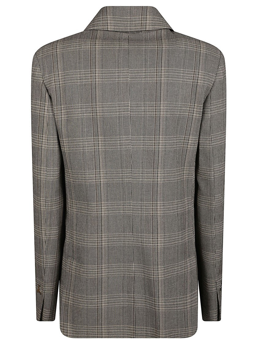 Patrizia Pepe Classic Plaid Double-Breasted Jacket By Patrizia Pepe