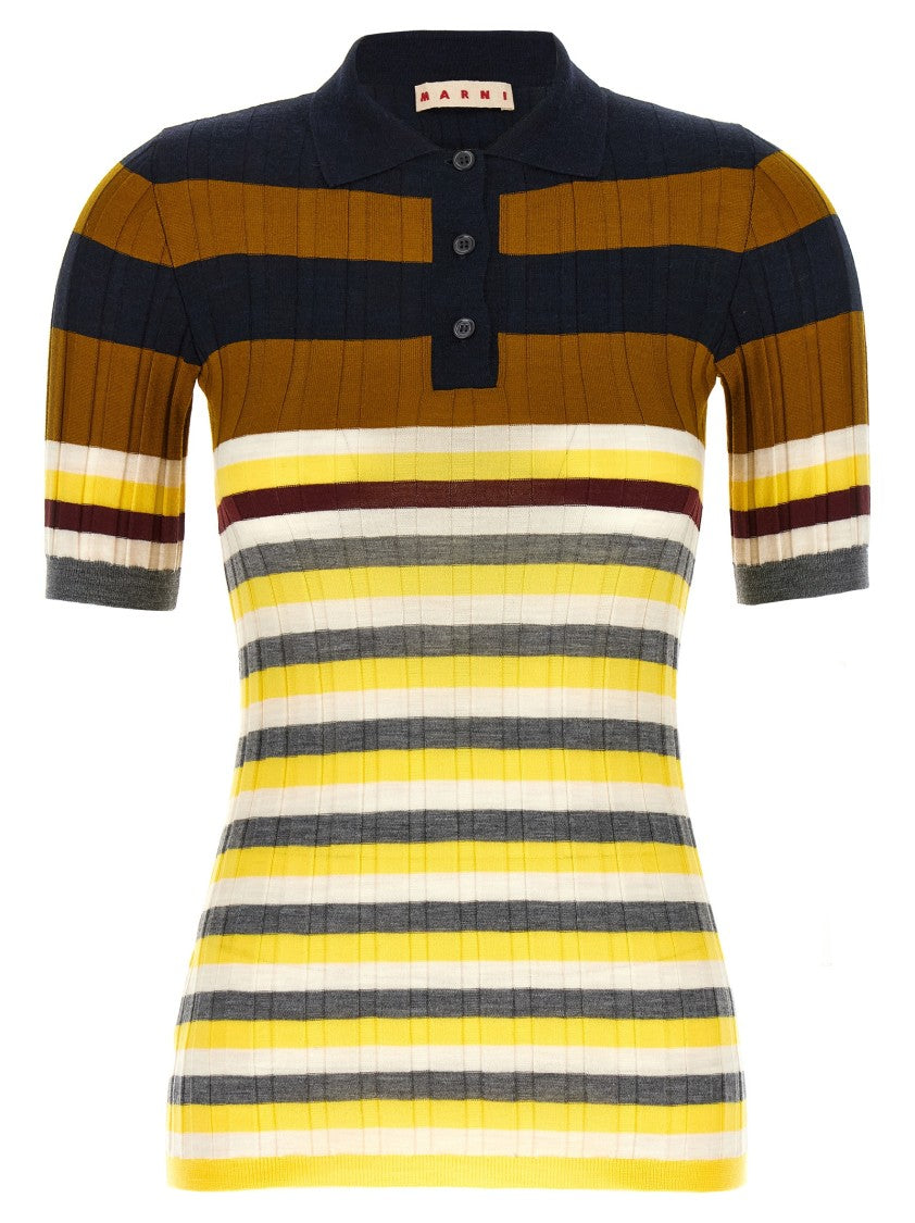 Marni Ribbed Wool Polo Shirt