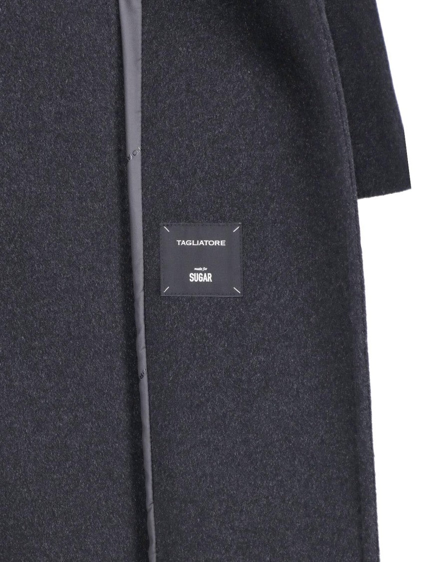 Tagliatore Grey Charlize Cashmere Belted Mid-Length Coat