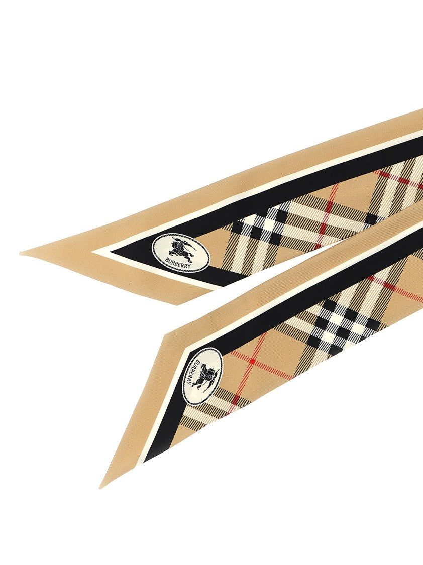 Burberry Silk Twill Bandeau With Pattern Check