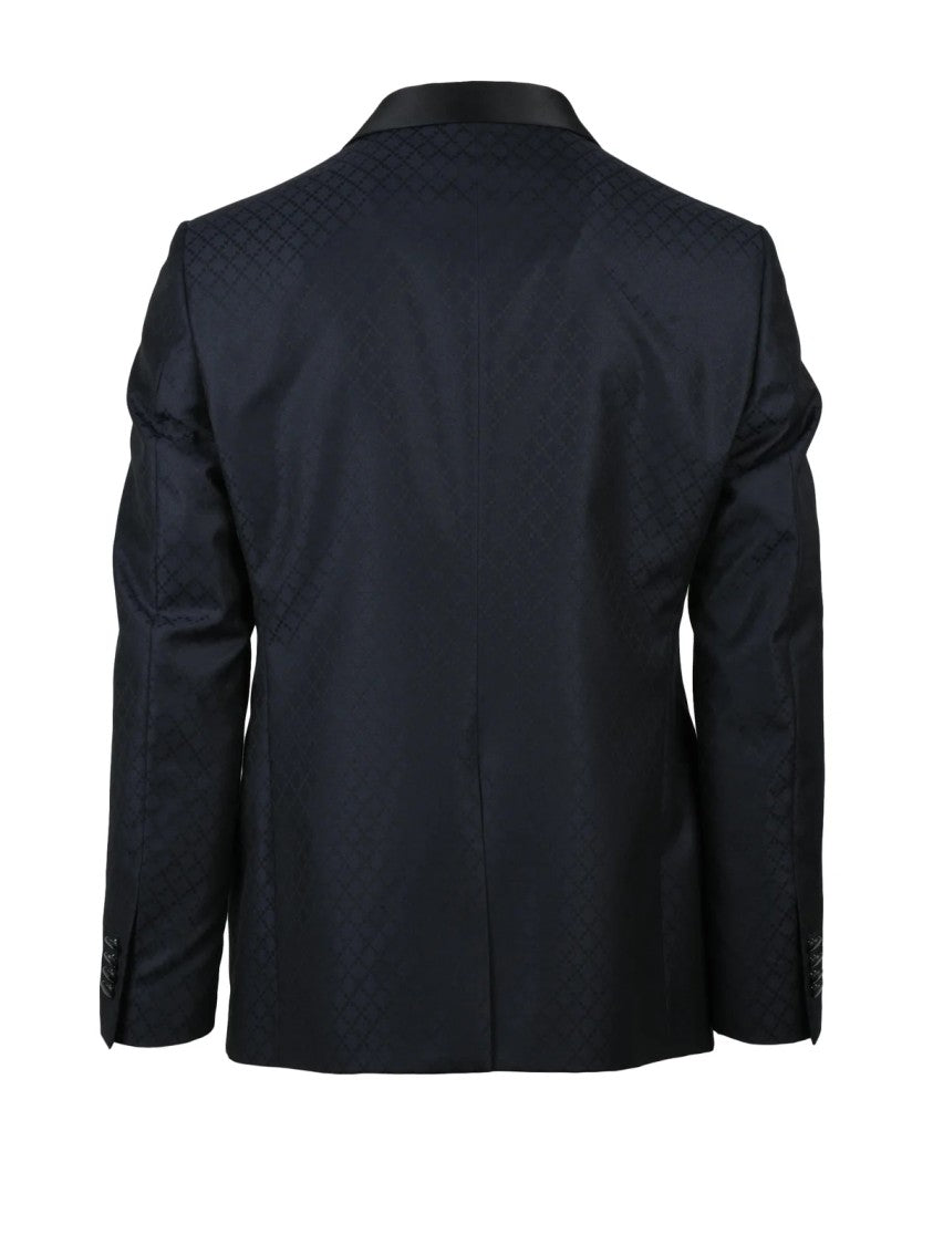Luigi Bianchi Luigi Bianchi Black Jacket With Satin Lapel