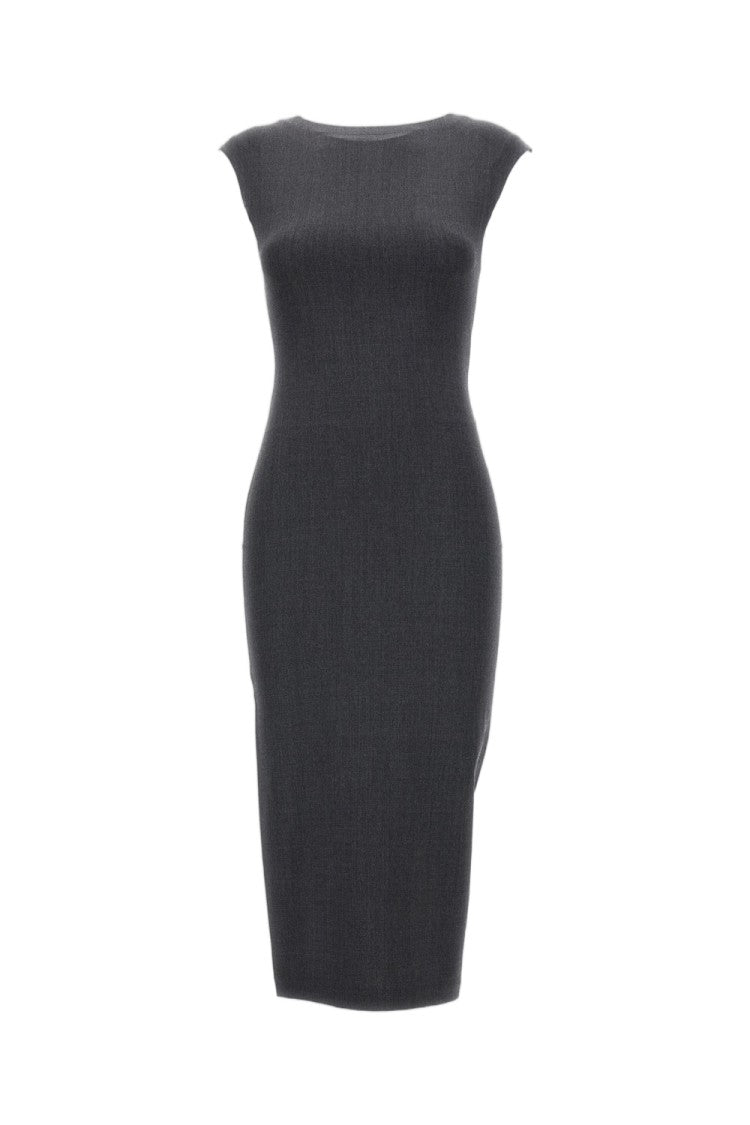 Jacquemus Grey La Robe Alba Sleeveless Virgin Wool Midi Dress