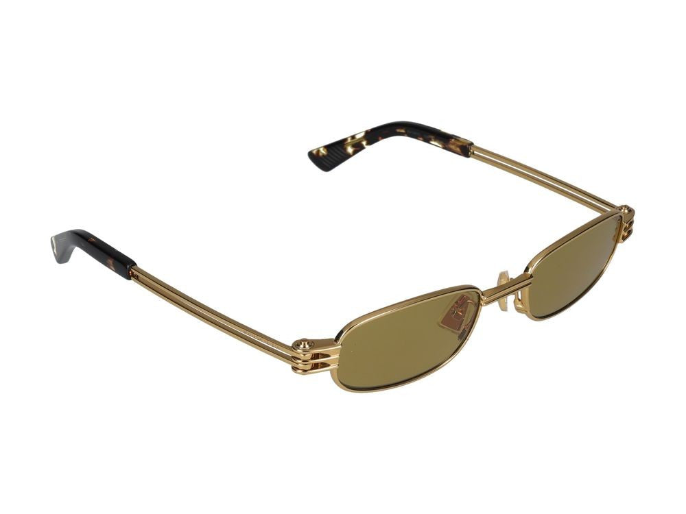 Bottega Veneta Gold Tortoiseshell Tips Gold Metal Sunglasses