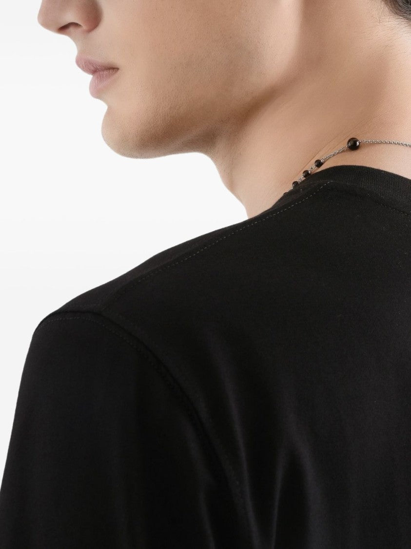 Dolce & Gabbana Short-Sleeve Cotton T-Shirt With Embroidered Crest