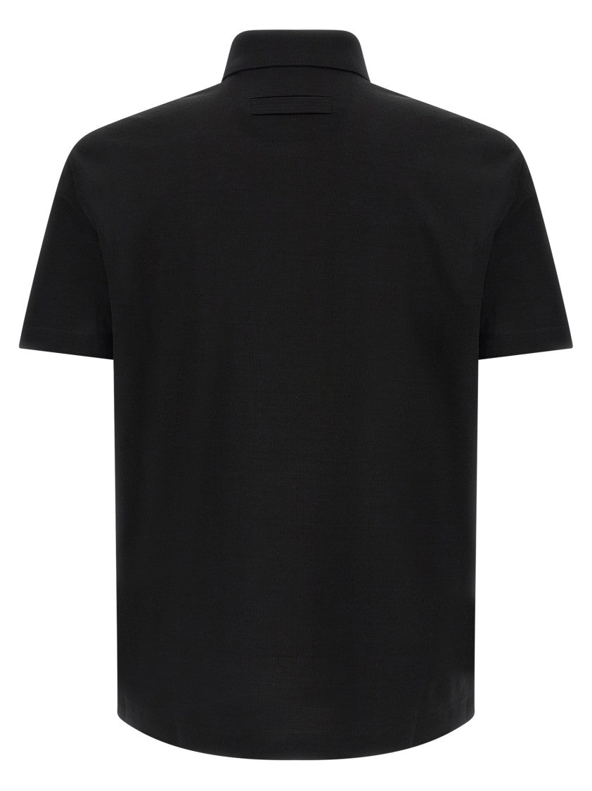 Zegna Piqué Cotton Polo Shirt
