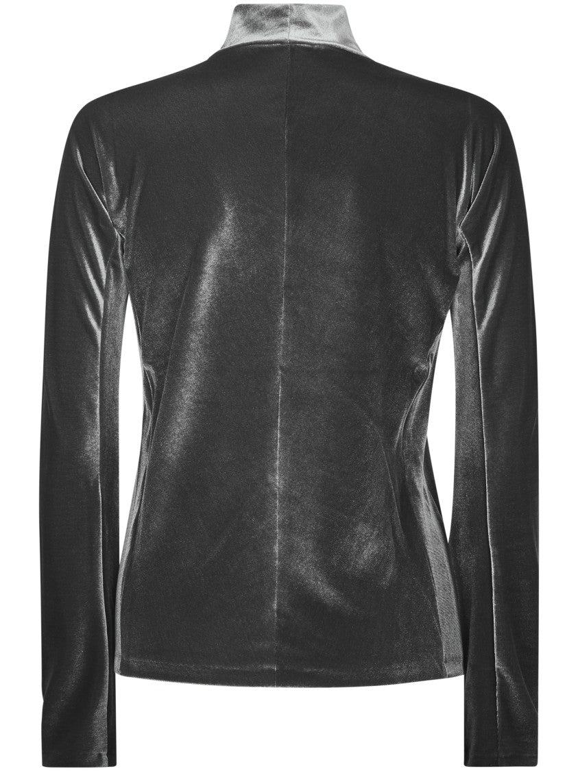 Forte Forte Stretch Velvet Turtleneck T-Shirt With Silhouette