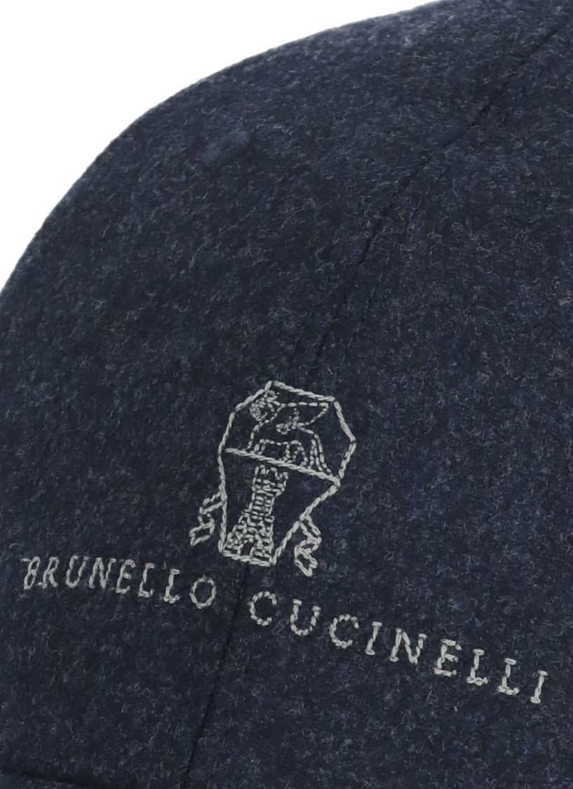 Brunello Cucinelli Wool Baseball Cap With Embroidered Logo