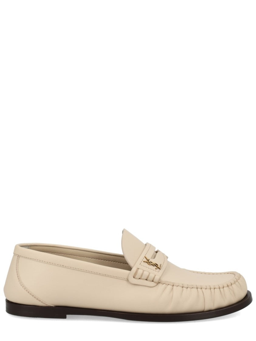 Saint Laurent Laurent Stitched Calf Leather Moccasins