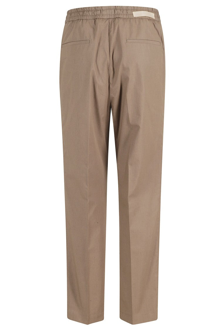 Briglia Biscuit Wimbledon Elastic Waist Drawstring Cotton Straight-Leg Pants