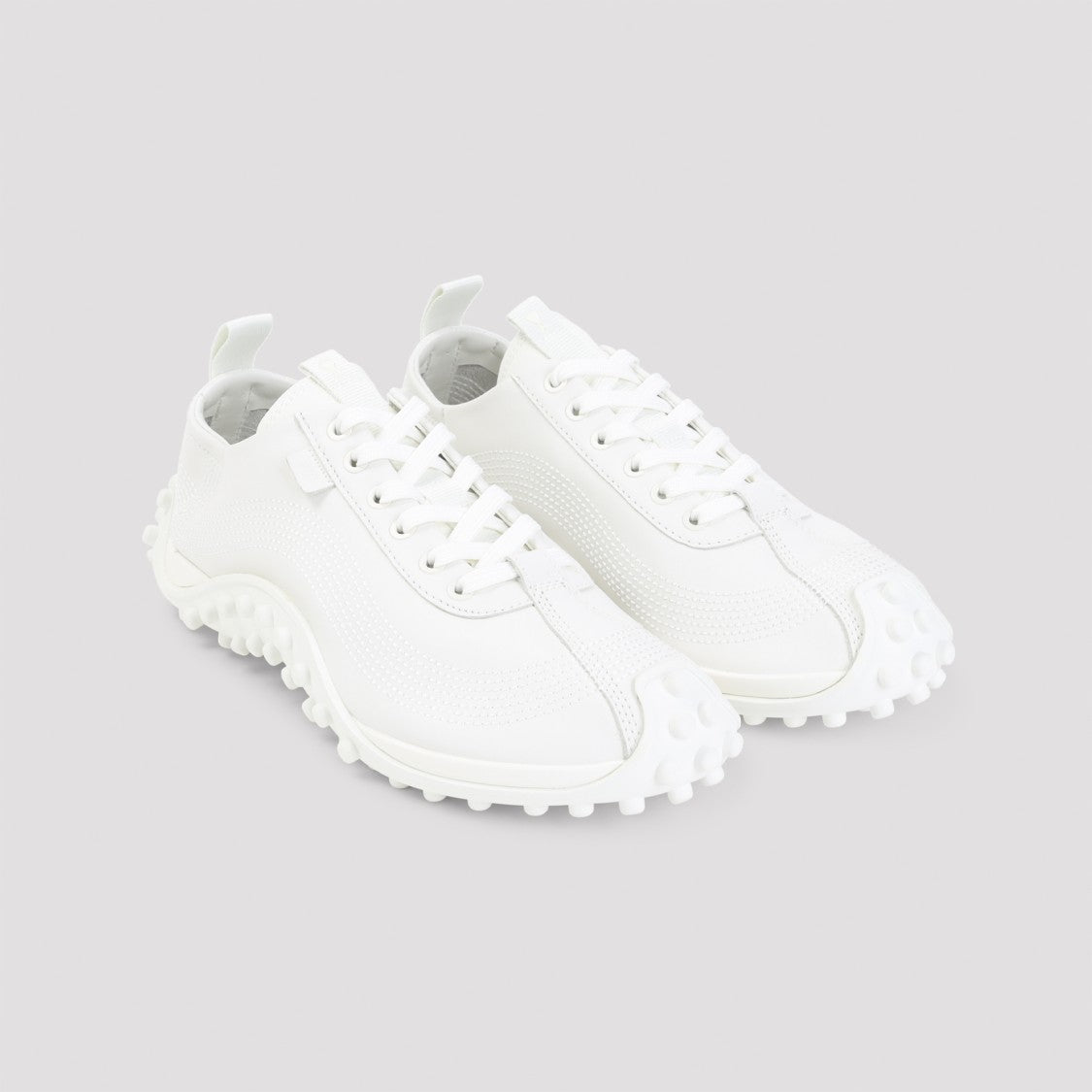 Ami Minimalist Low-Top White Sheepskin Sneakers