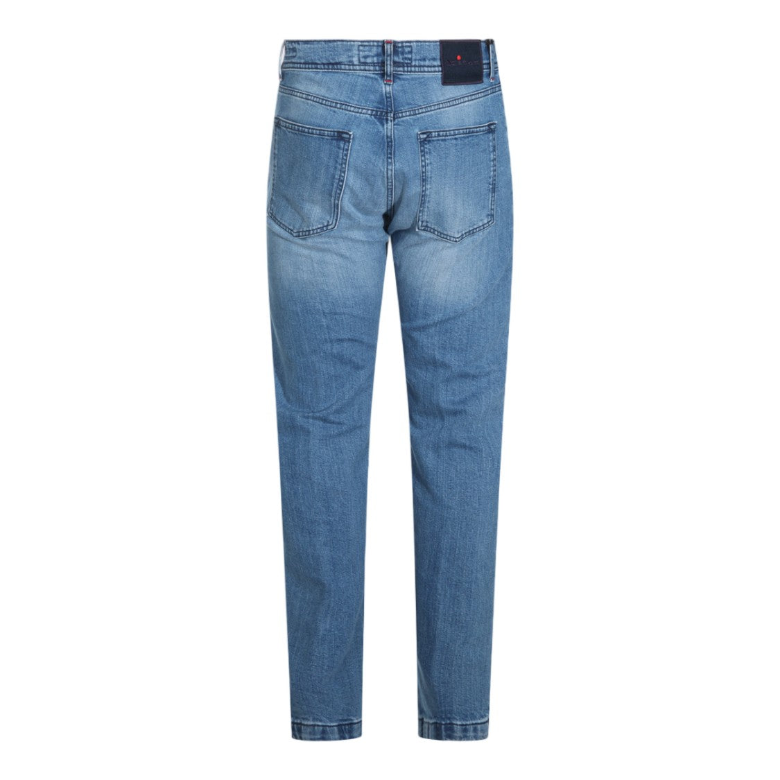Kiton Straight-Leg Denim Jeans With Distinctive Red Stitching
