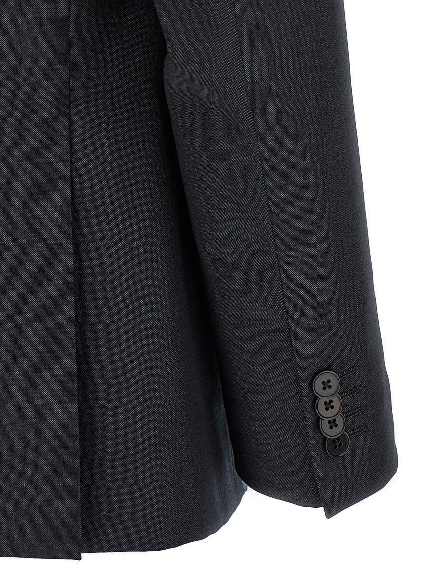 Zegna Grey Wool Suit With Single-Breasted Blazer