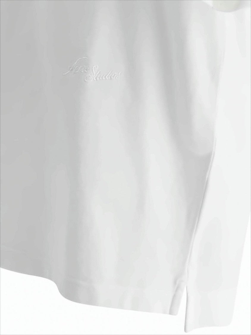 Acne Studios Relaxed Fit White Short-Sleeve T-Shirt With Embroidered Branding