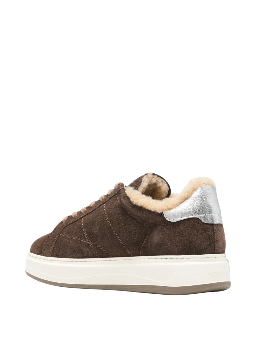 Woolrich Arrow Low-Top Calf Suede Shearling-Lined Sneakers
