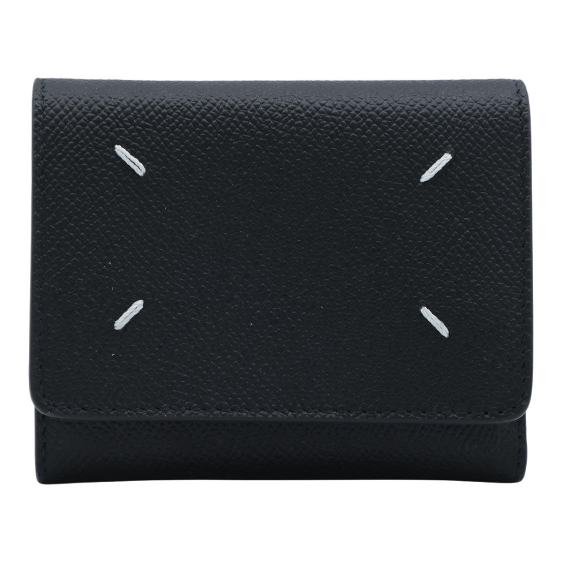 Maison Margiela Textured Pebbled Wallet With Distinctive Stitching